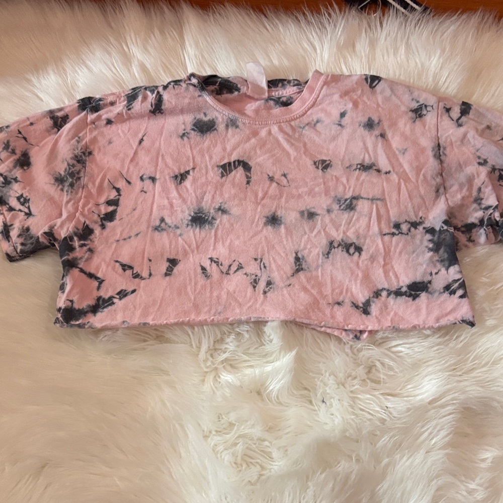 Pink Tie-Dye Women's Blackbear Merch Crop Top